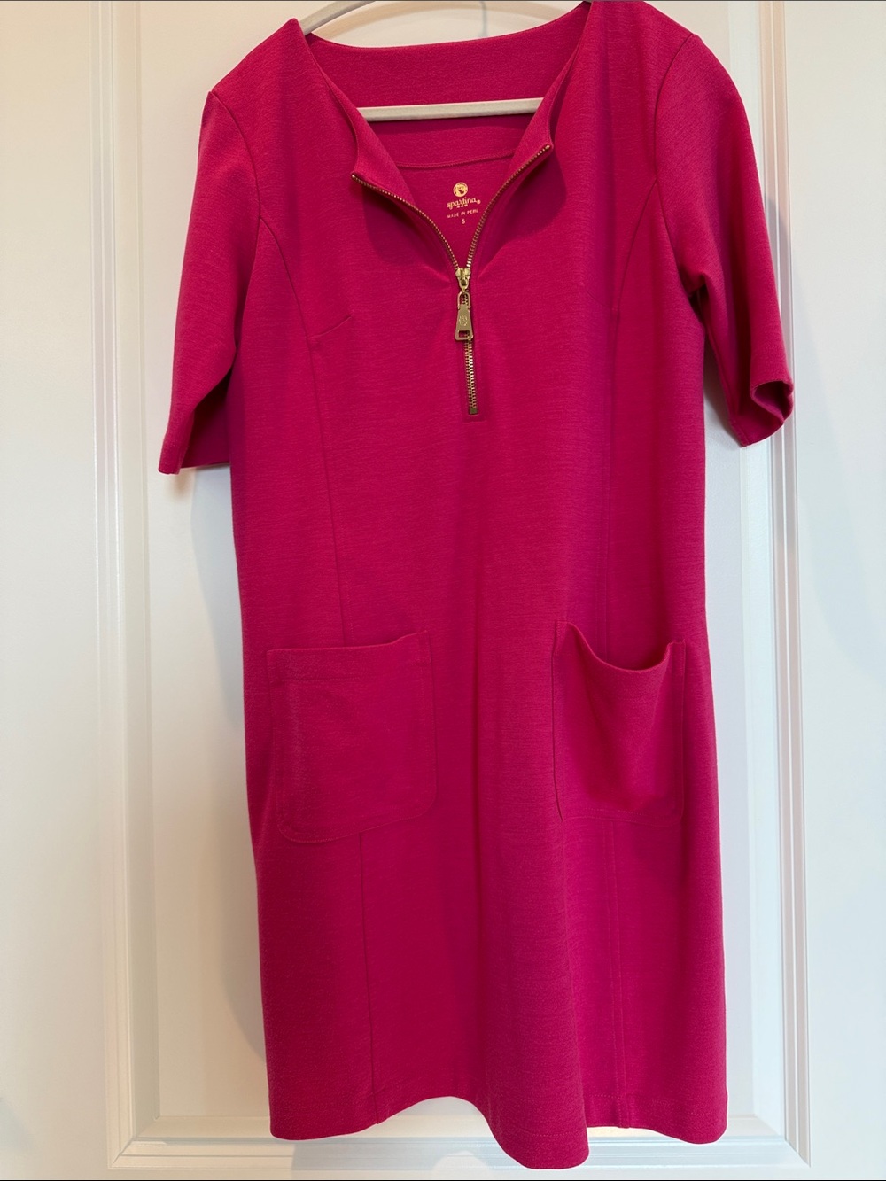 Spartina 449 Fuchsia Zip-Front Midi Dress